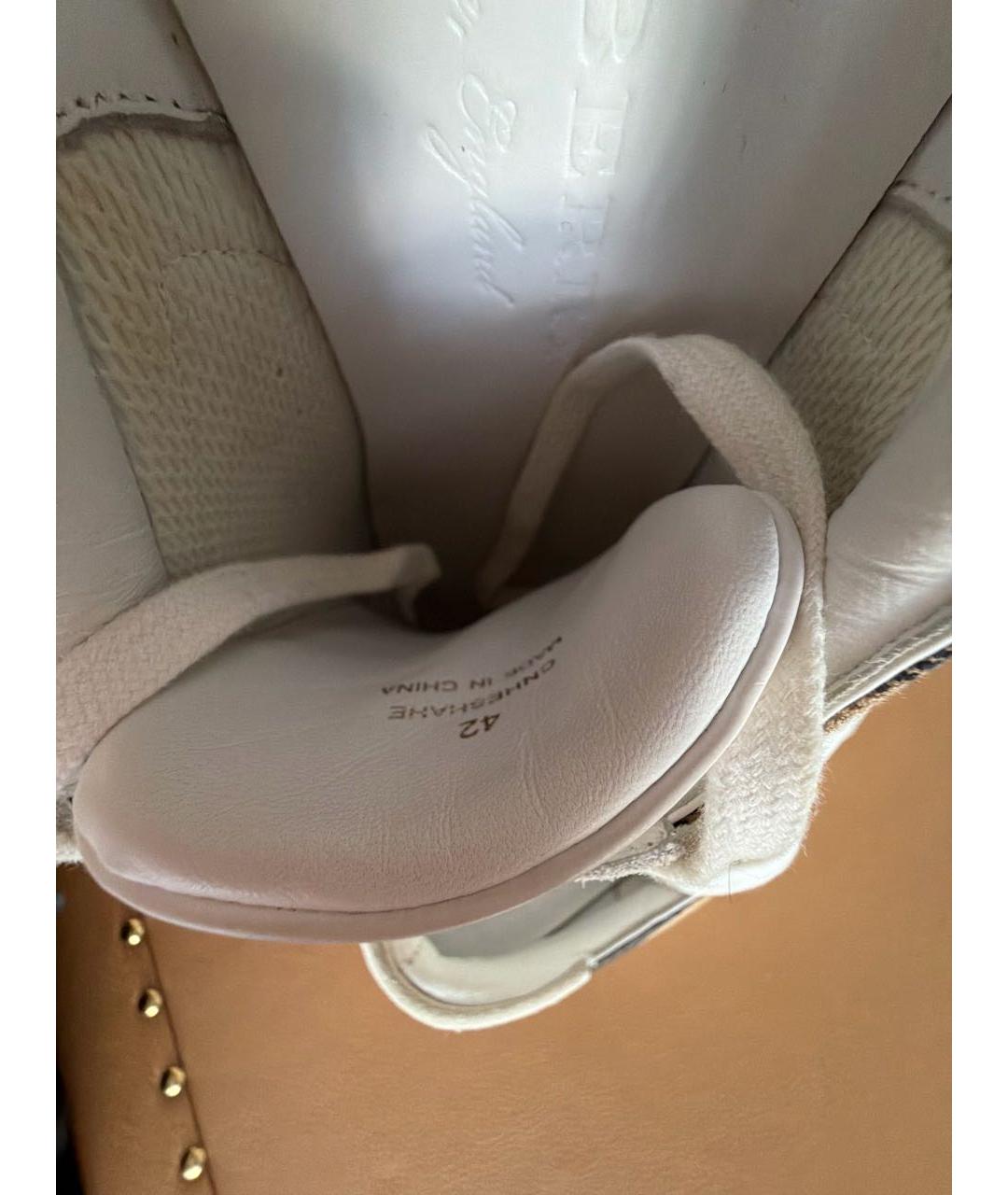 BURBERRY Белые кожаные низкие кроссовки / кеды, фото 8