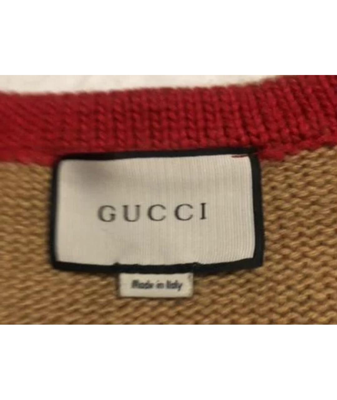 GUCCI Коричневый шерстяной джемпер / свитер, фото 8