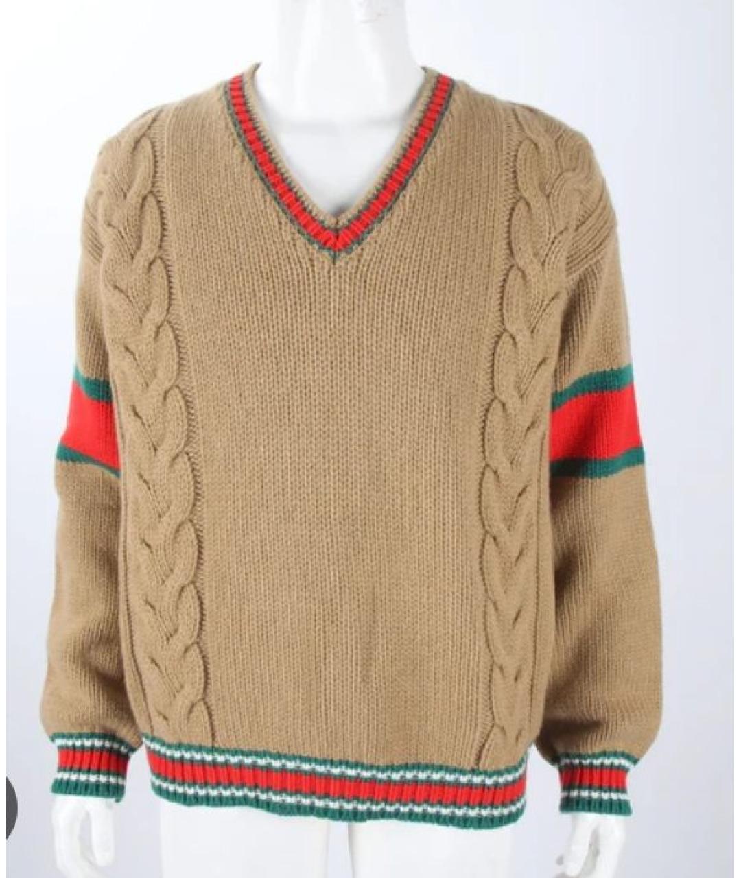 GUCCI Коричневый шерстяной джемпер / свитер, фото 7