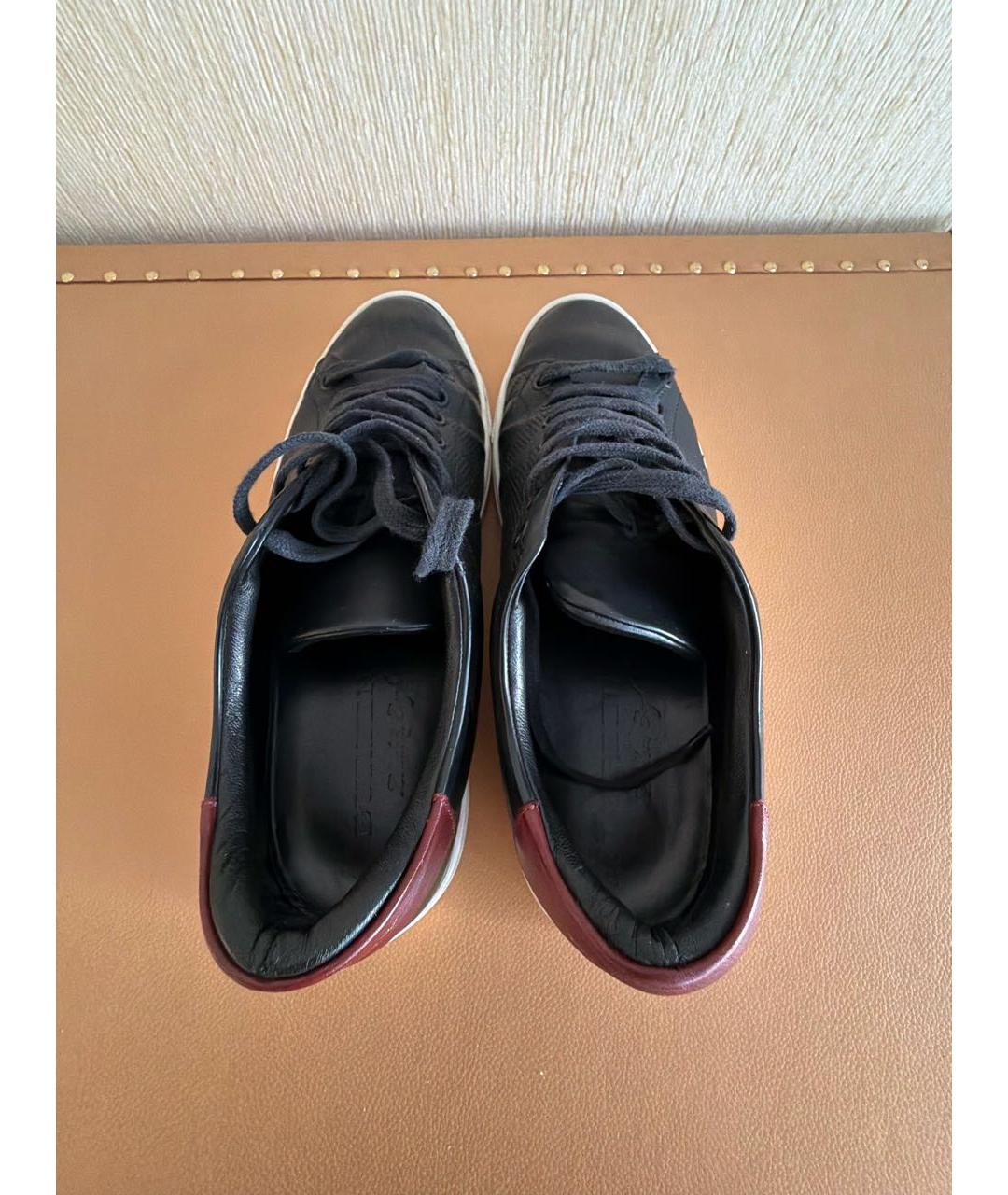 BURBERRY Черные кожаные низкие кроссовки / кеды, фото 3