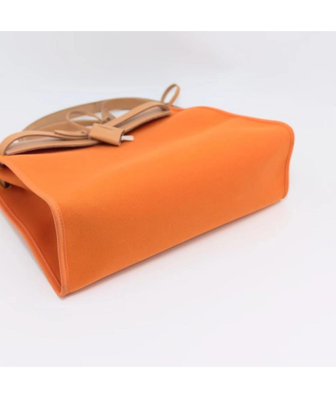 HERMES Оранжевая тканевая сумка через плечо, фото 3