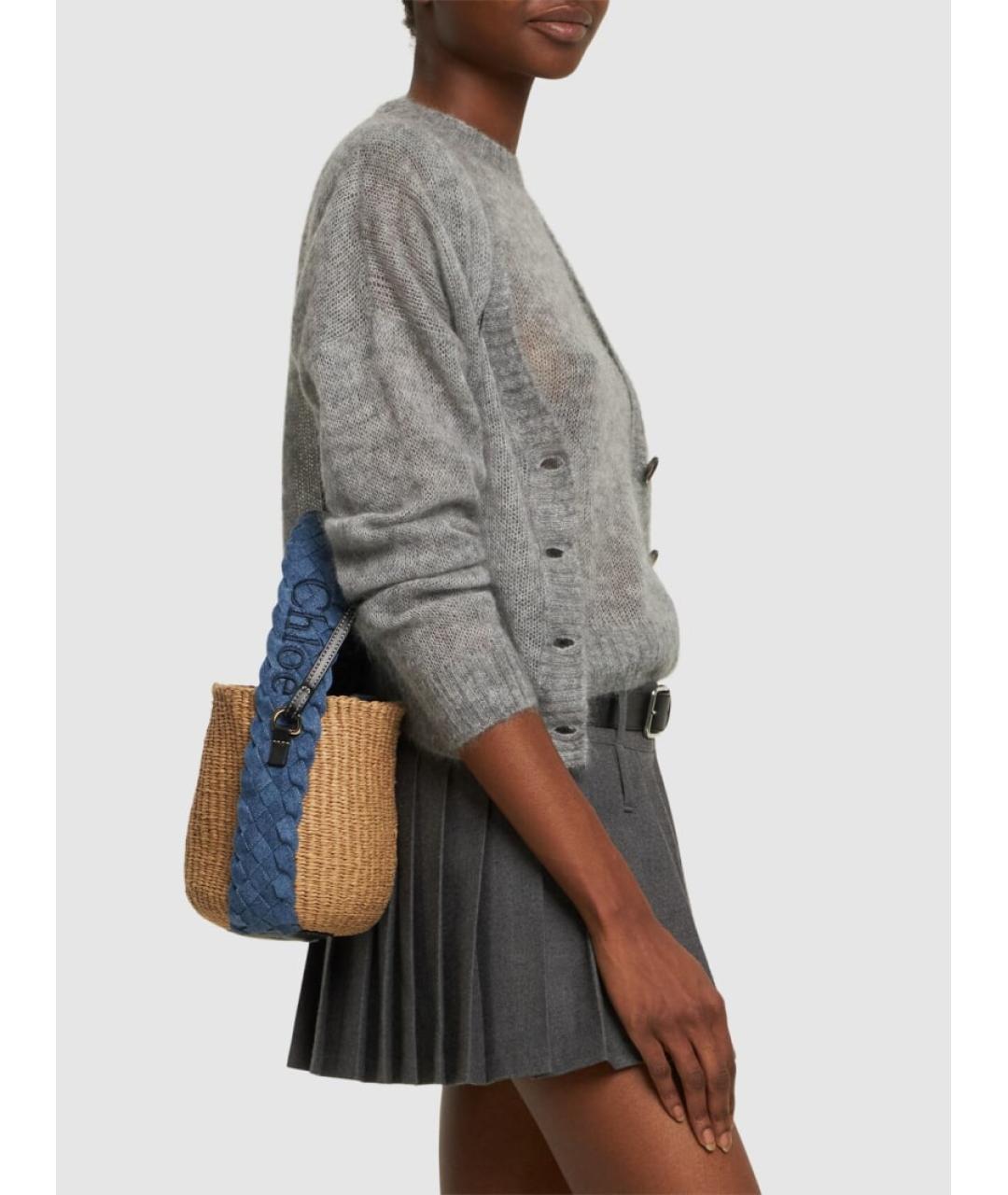 CHLOE Бежевая пелетеная сумка тоут, фото 9