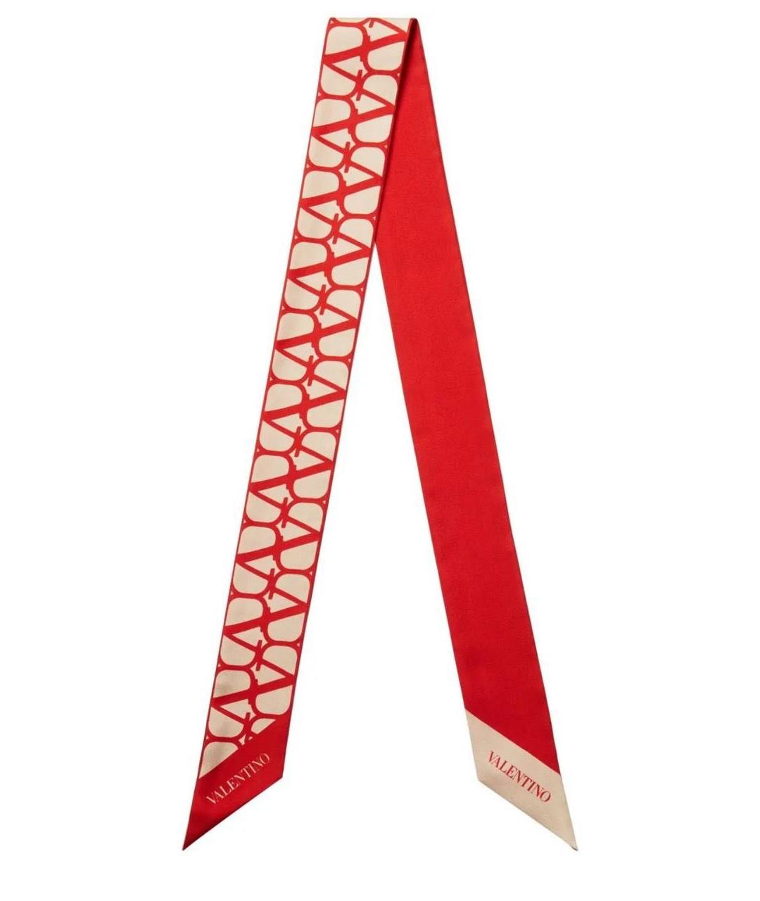VALENTINO Красный шелковый платок, фото 1