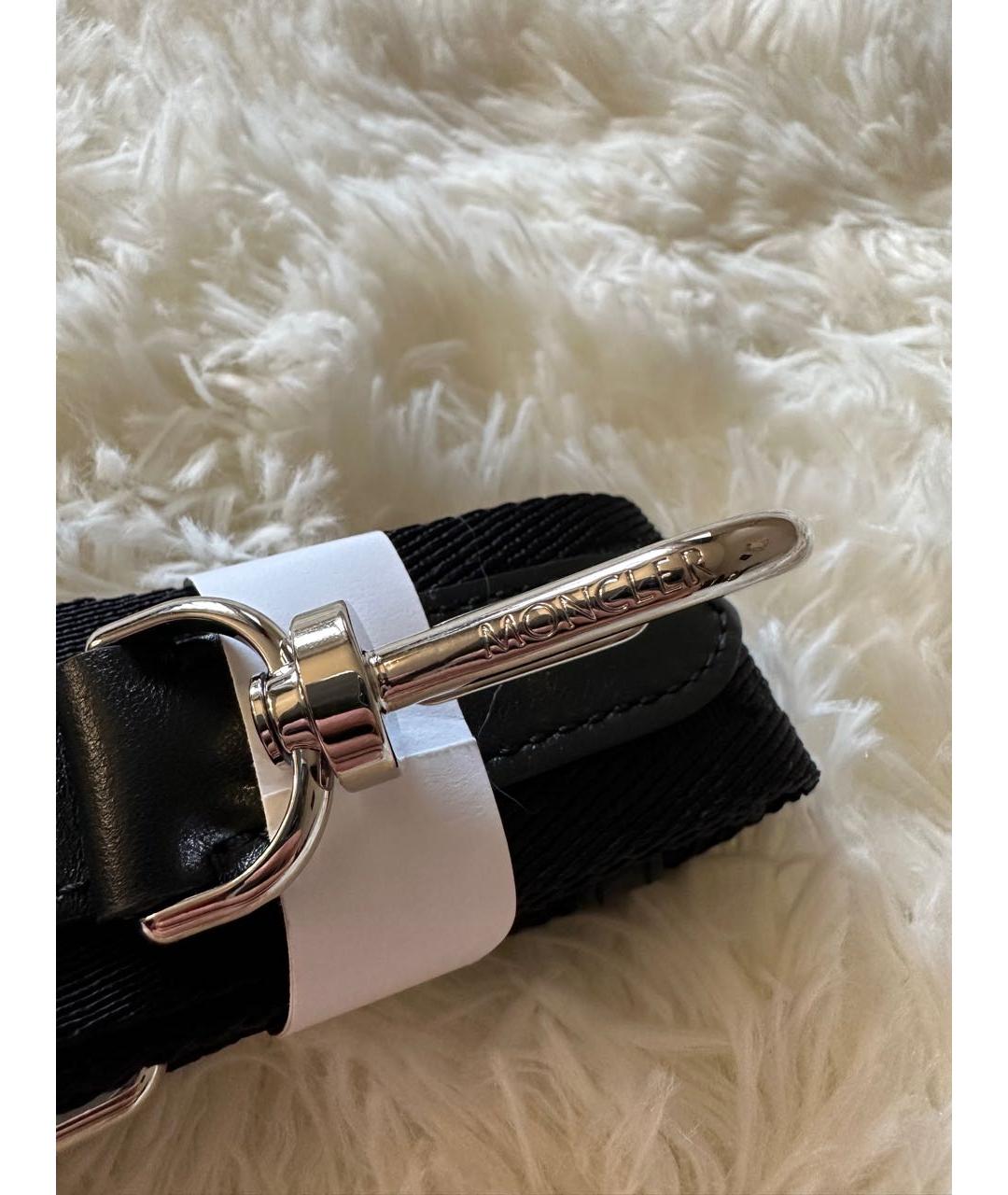 MONCLER Черная кожаная сумка на плечо, фото 4