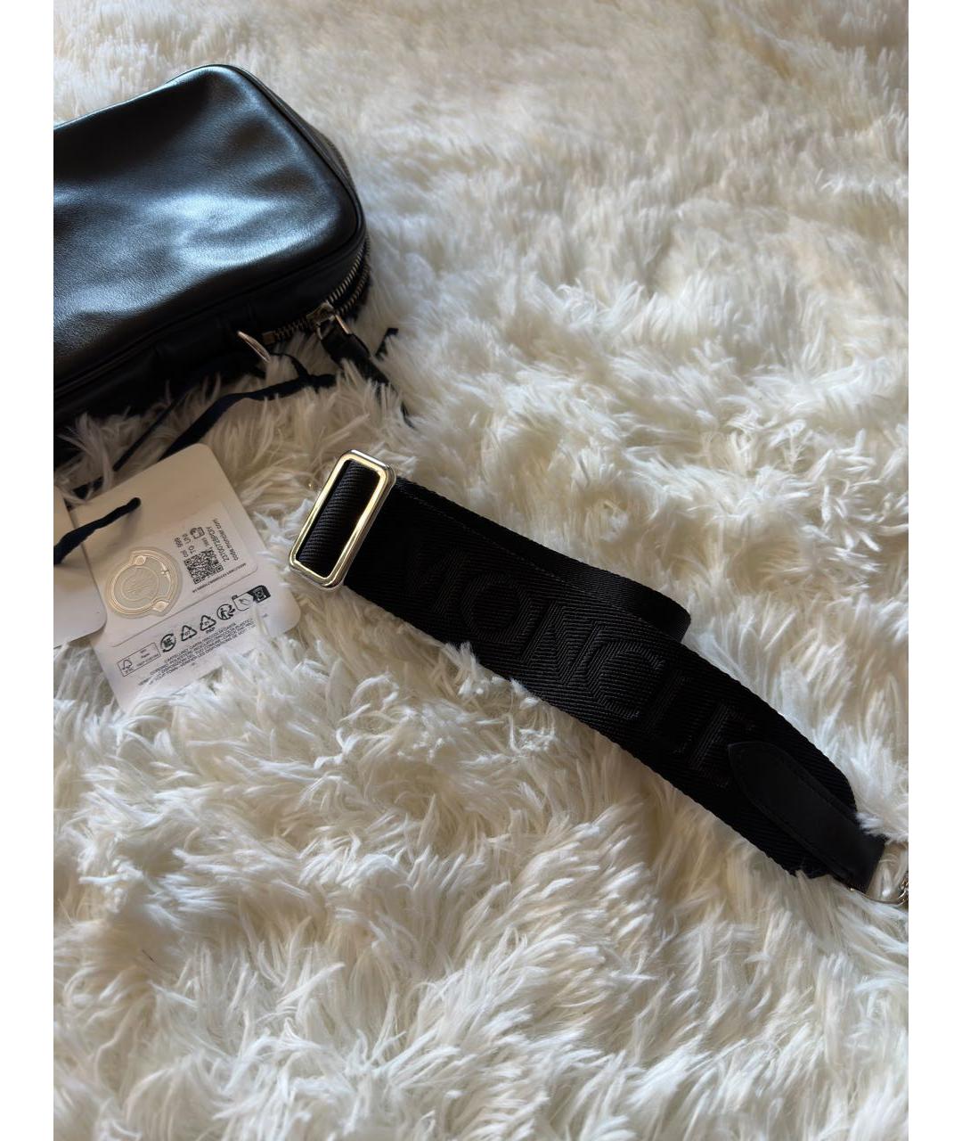 MONCLER Черная кожаная сумка на плечо, фото 3