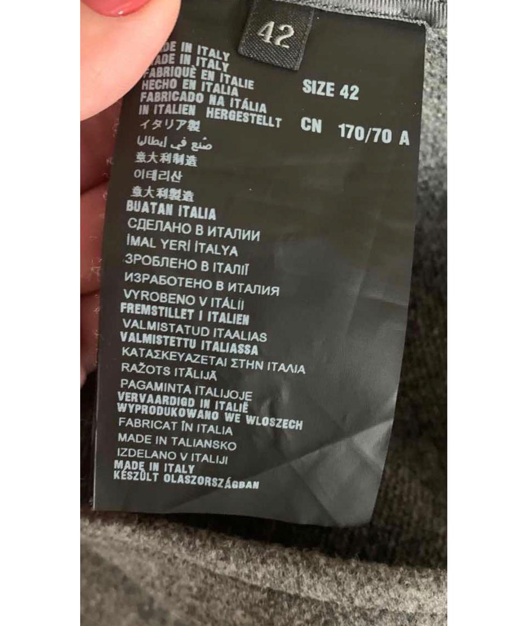 PRADA Серая шерстяная юбка миди, фото 3