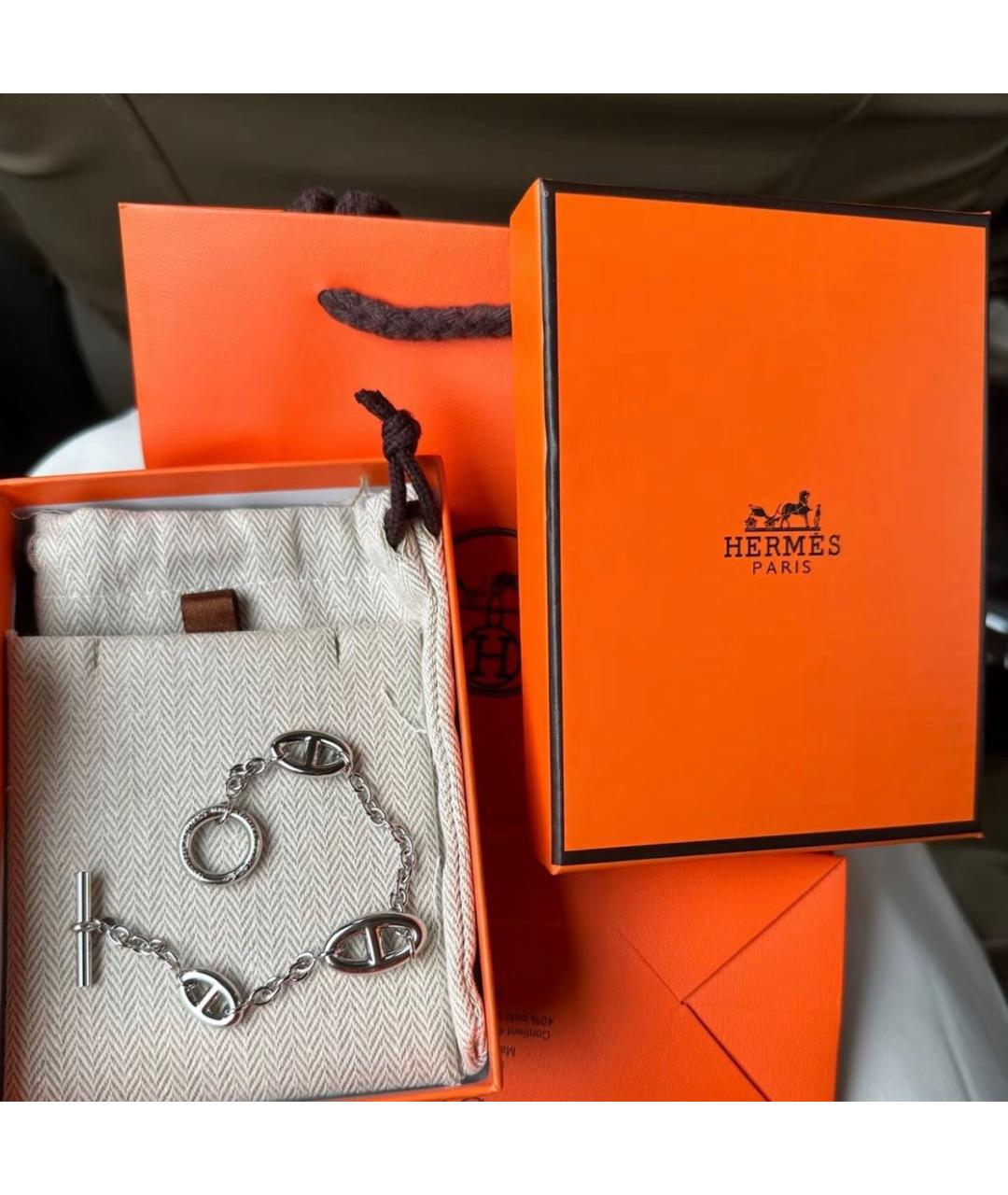 HERMES Серебрянный серебряный браслет, фото 4