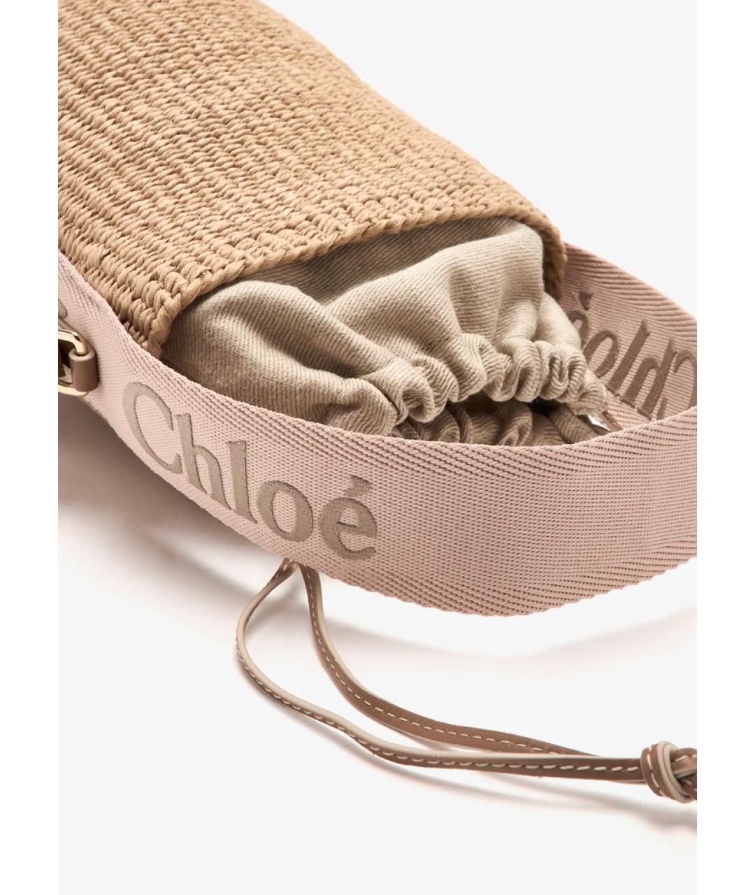 CHLOE Бежевая пелетеная сумка тоут, фото 5