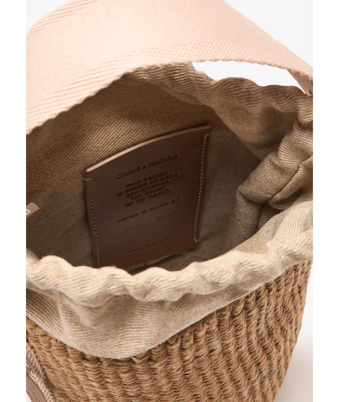 CHLOE Бежевая пелетеная сумка тоут, фото 7