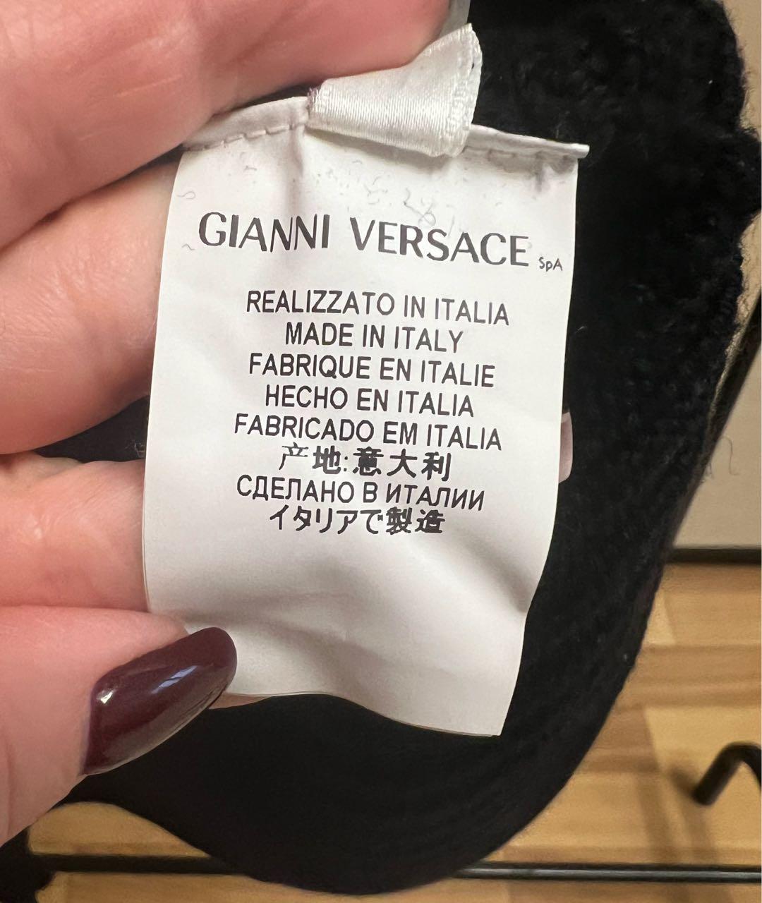 VERSACE COLLECTION Черное шерстяное повседневное платье, фото 7