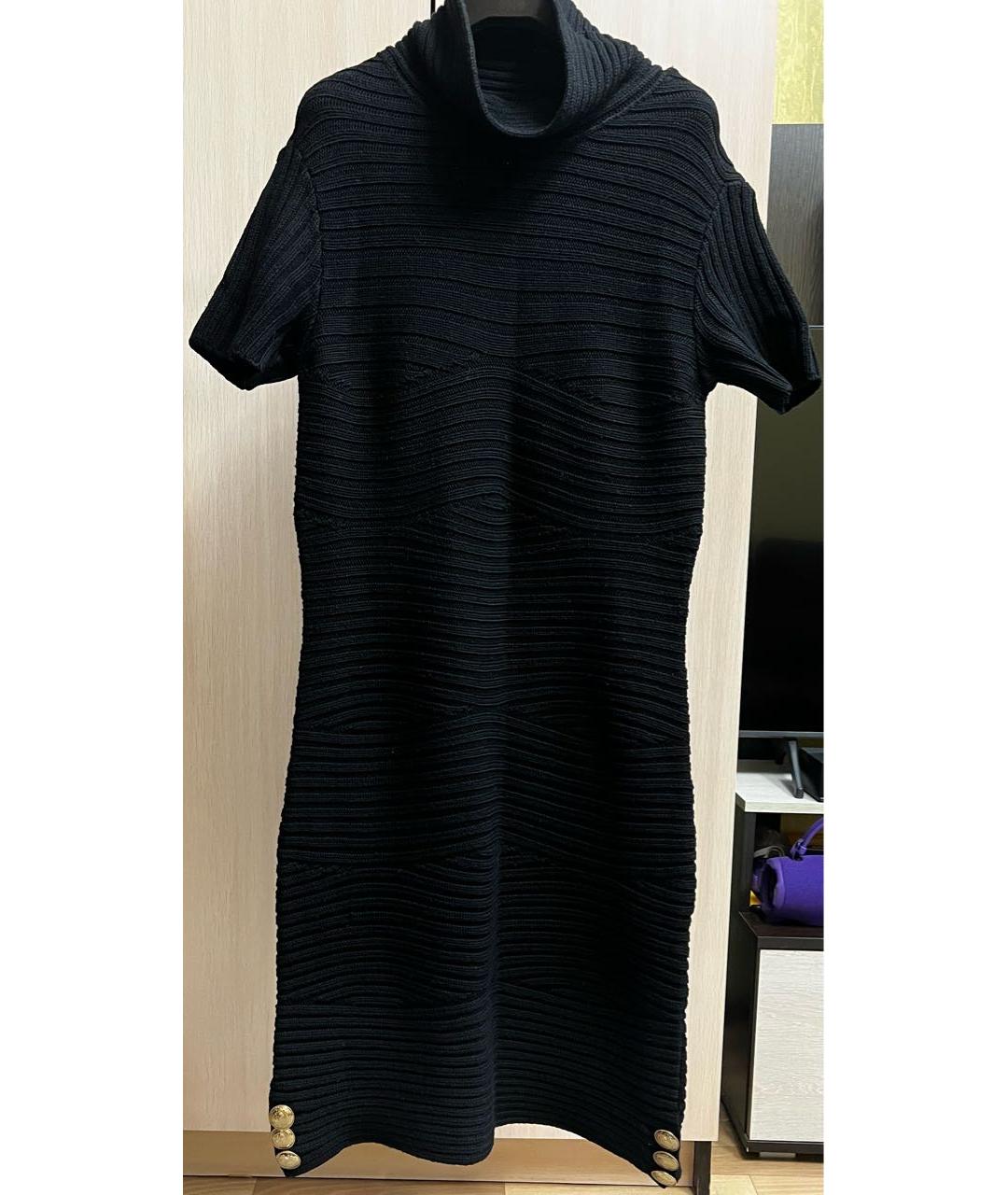 VERSACE COLLECTION Черное шерстяное повседневное платье, фото 9
