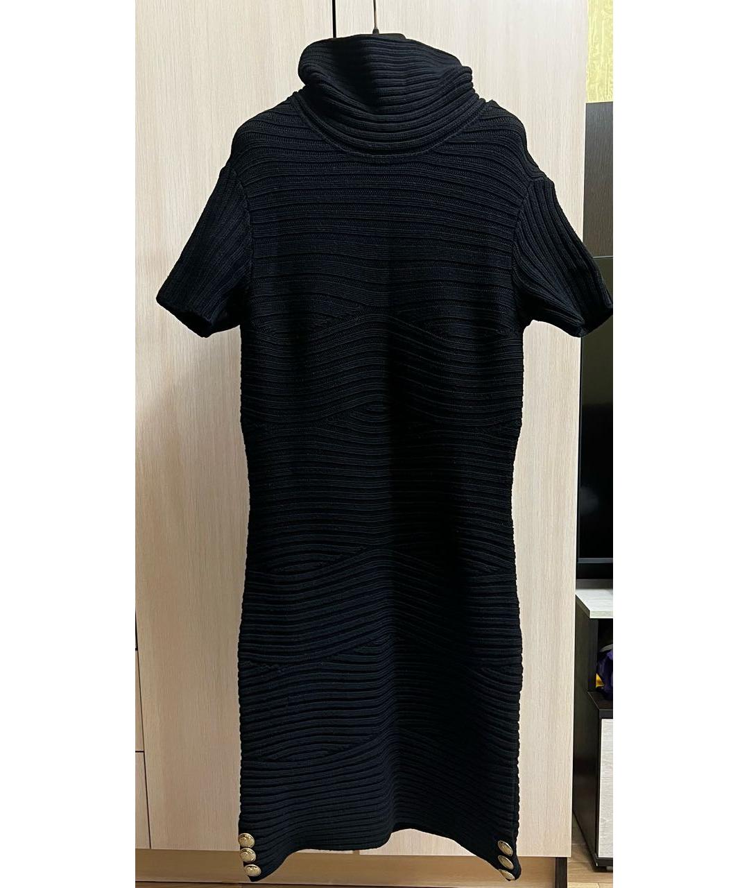 VERSACE COLLECTION Черное шерстяное повседневное платье, фото 5