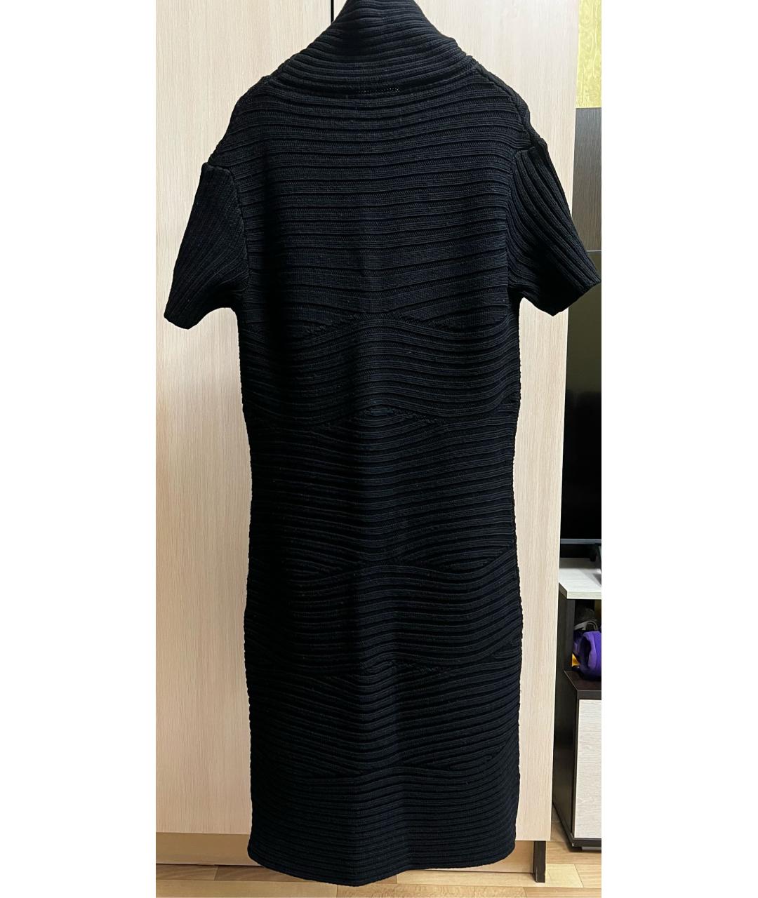 VERSACE COLLECTION Черное шерстяное повседневное платье, фото 2