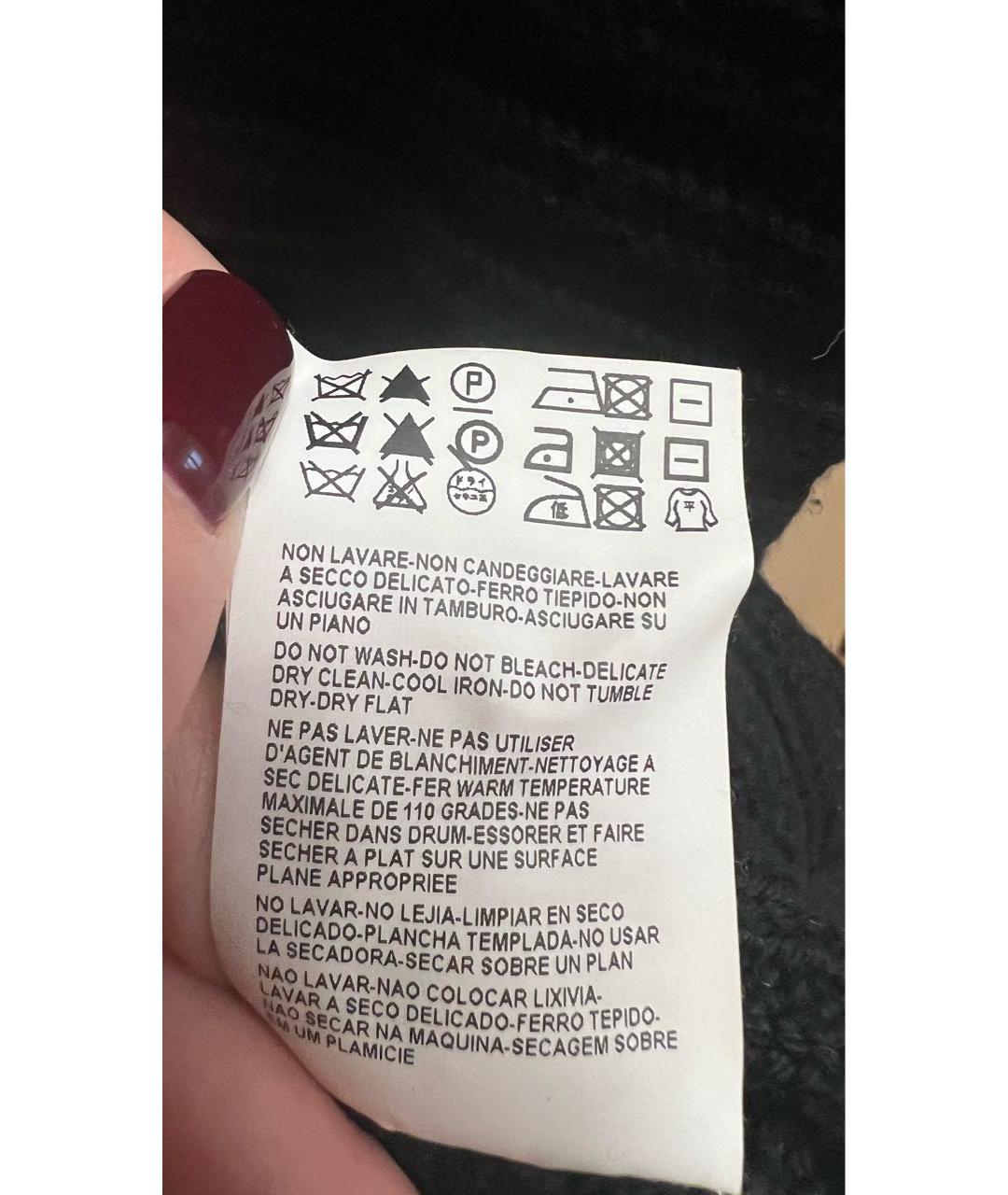 VERSACE COLLECTION Черное шерстяное повседневное платье, фото 8