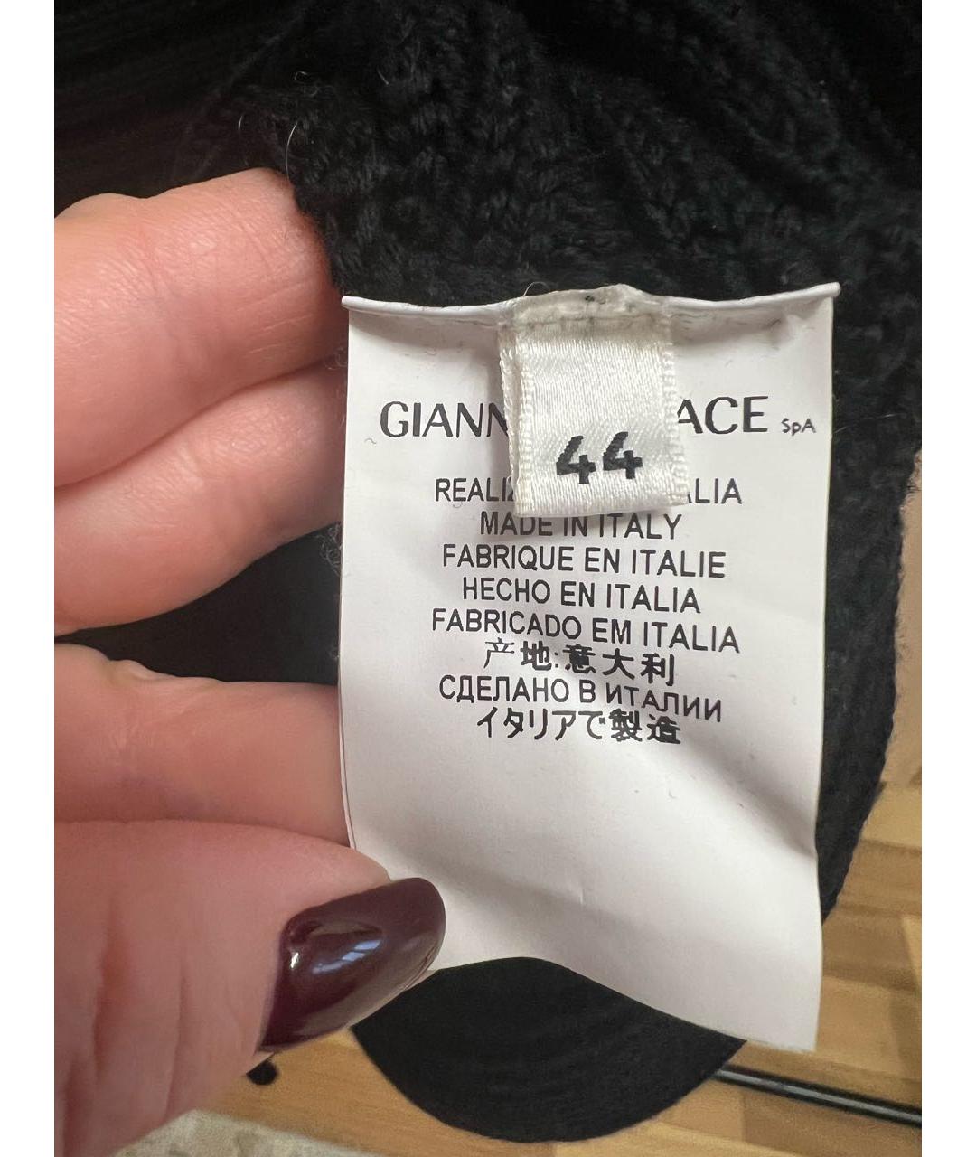 VERSACE COLLECTION Черное шерстяное повседневное платье, фото 6