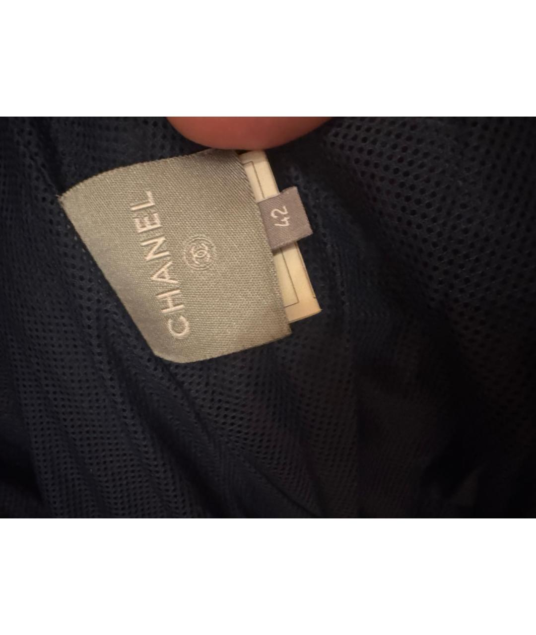 CHANEL Темно-синяя хлопковая куртка, фото 4