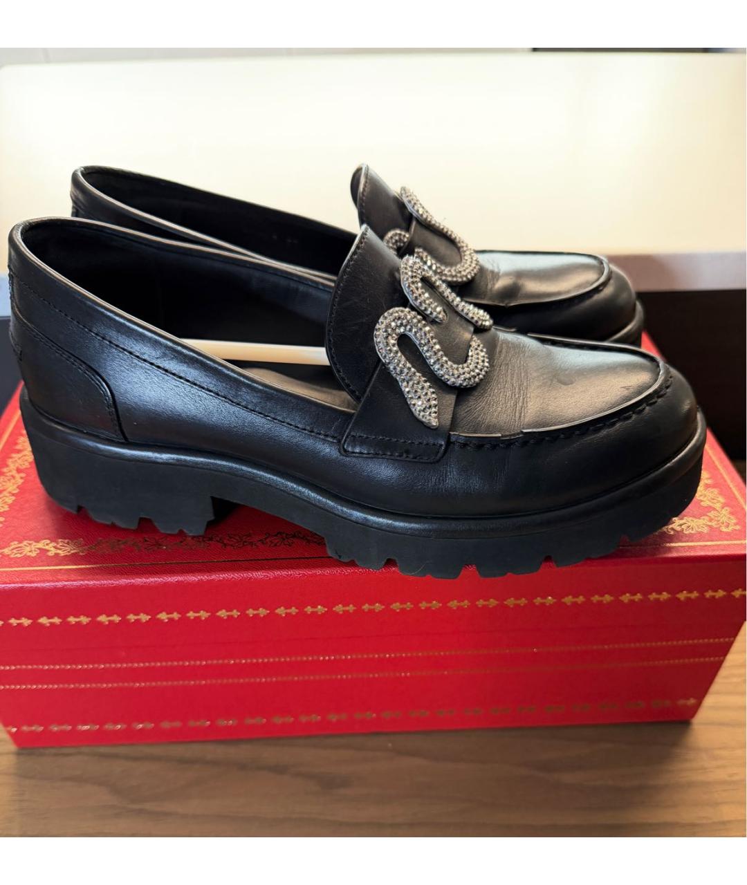 RENE CAOVILLA Черные кожаные лоферы, фото 5