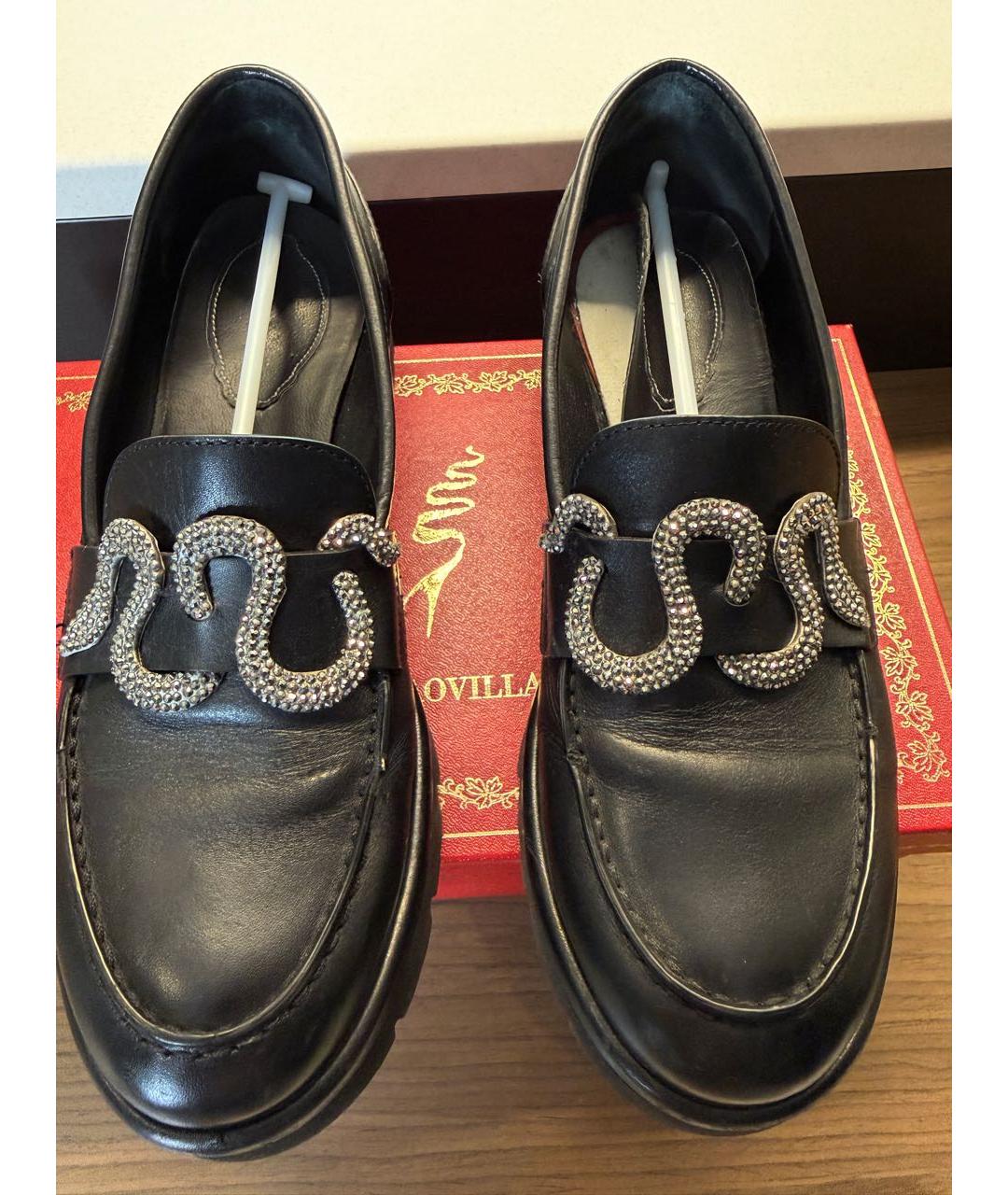 RENE CAOVILLA Черные кожаные лоферы, фото 2