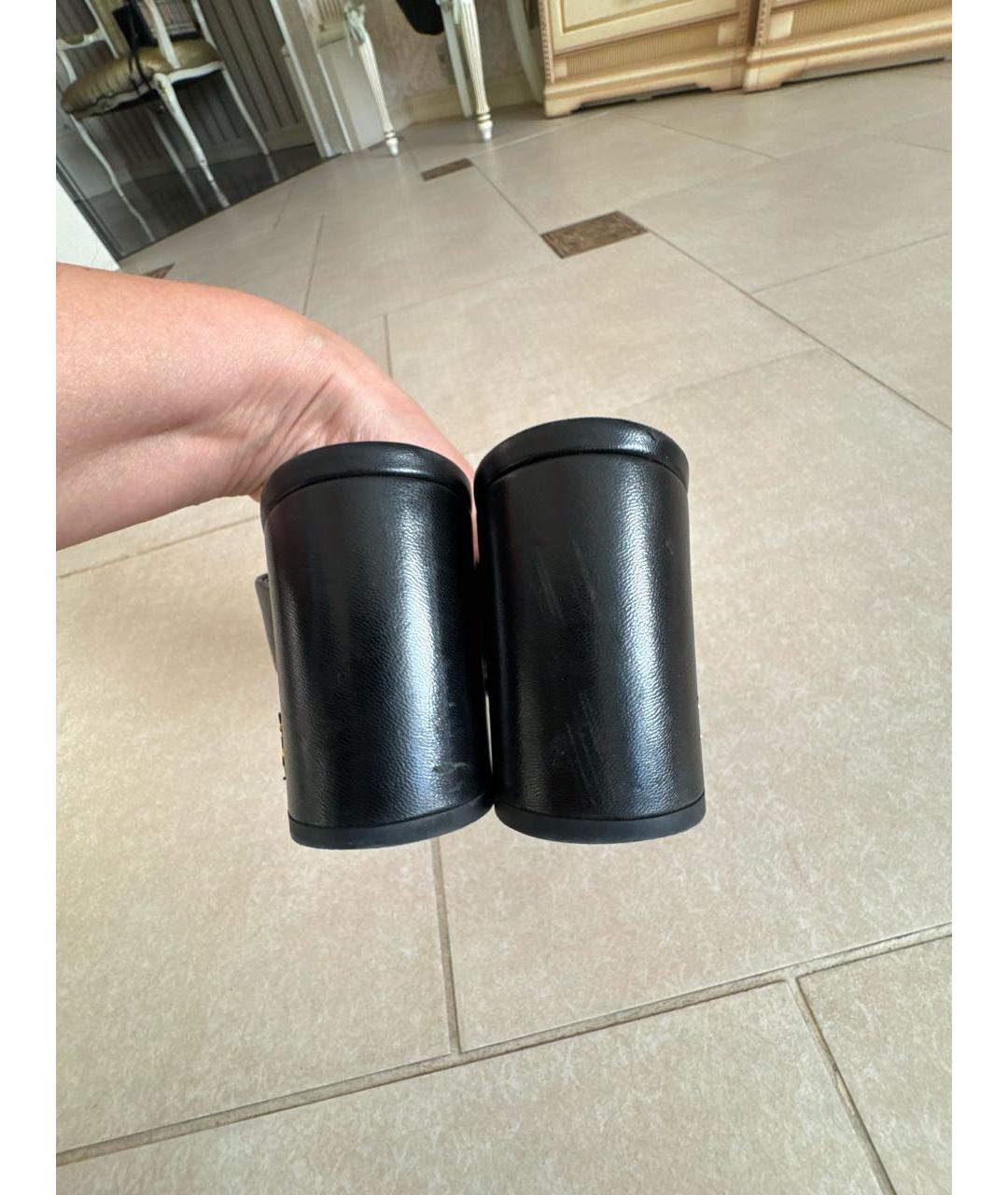 SAINT LAURENT Черные кожаные сабо, фото 8