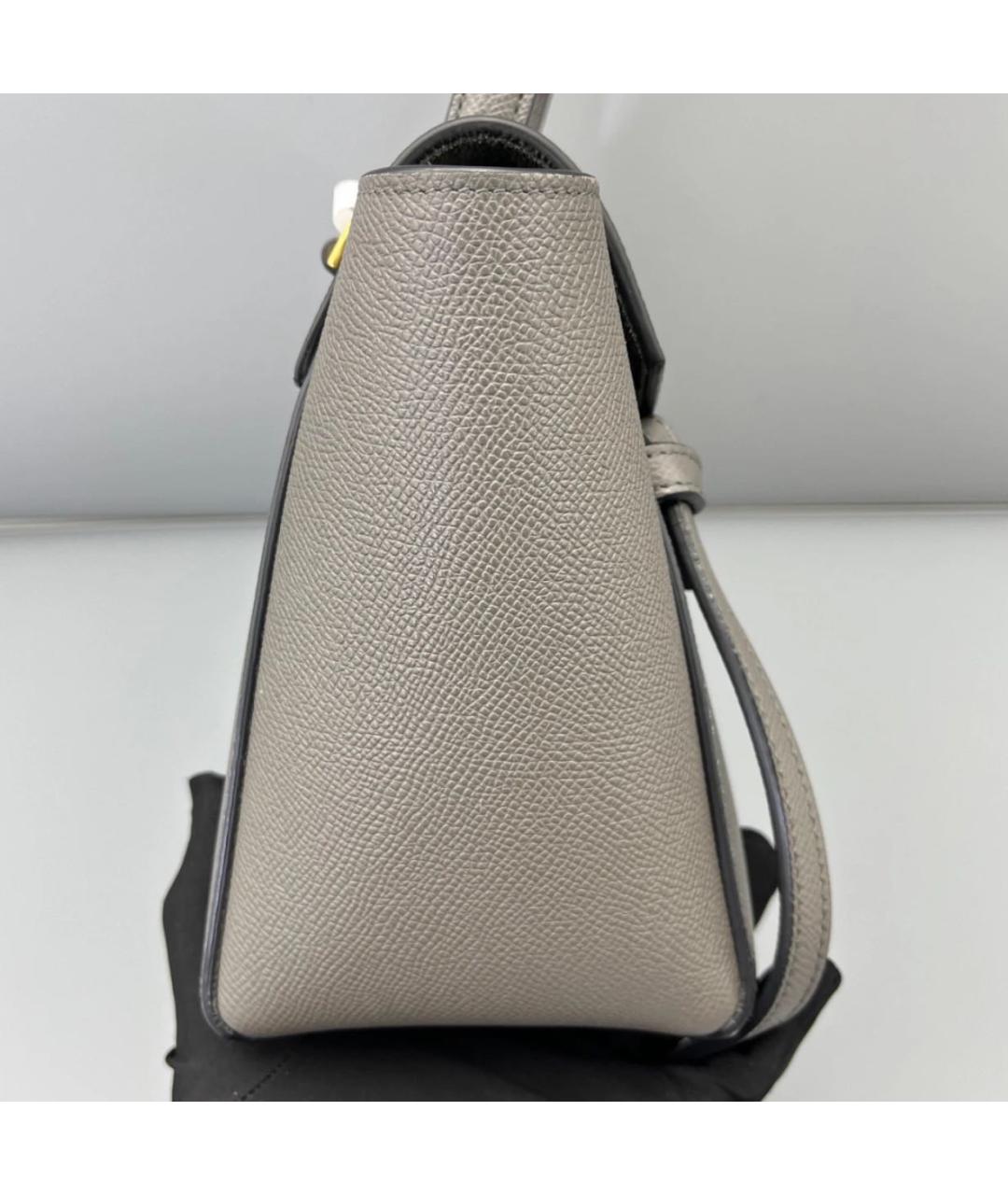 CELINE Бежевая кожаная сумка с короткими ручками, фото 2