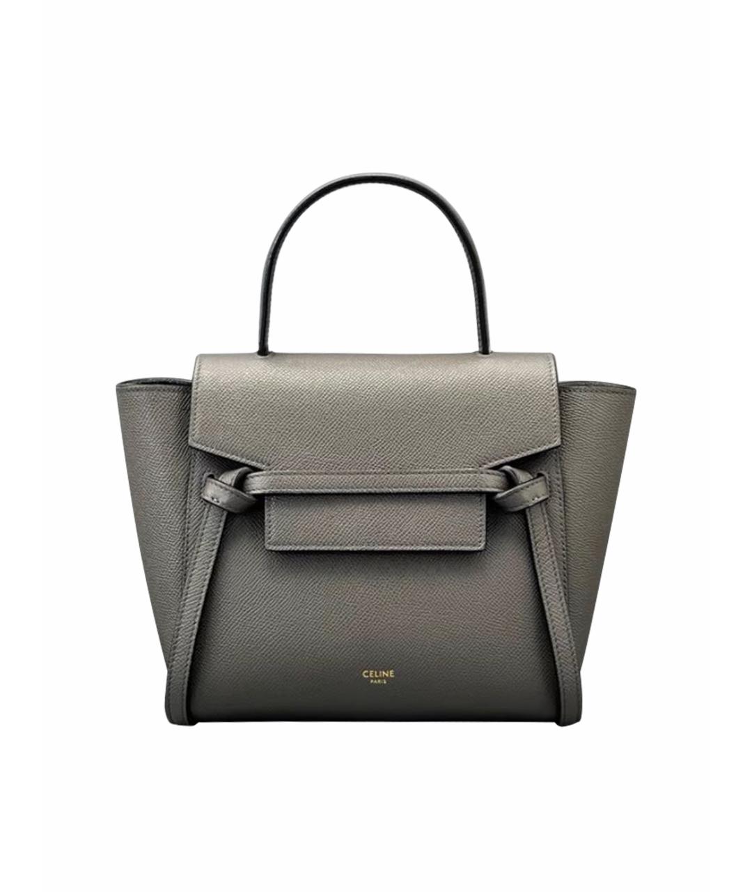 CELINE Бежевая кожаная сумка с короткими ручками, фото 1