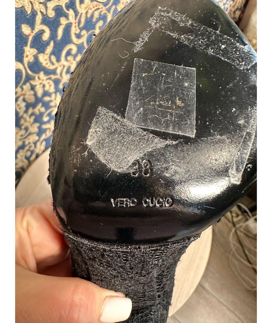 DOLCE&GABBANA Черные текстильные туфли, фото 5