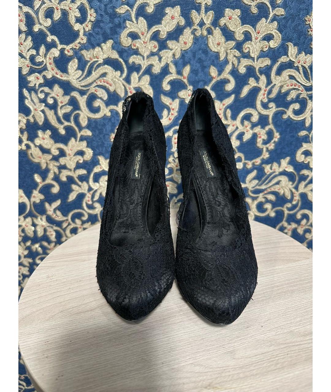 DOLCE&GABBANA Черные текстильные туфли, фото 2