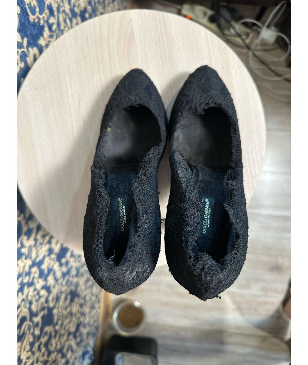 DOLCE&GABBANA Черные текстильные туфли, фото 3