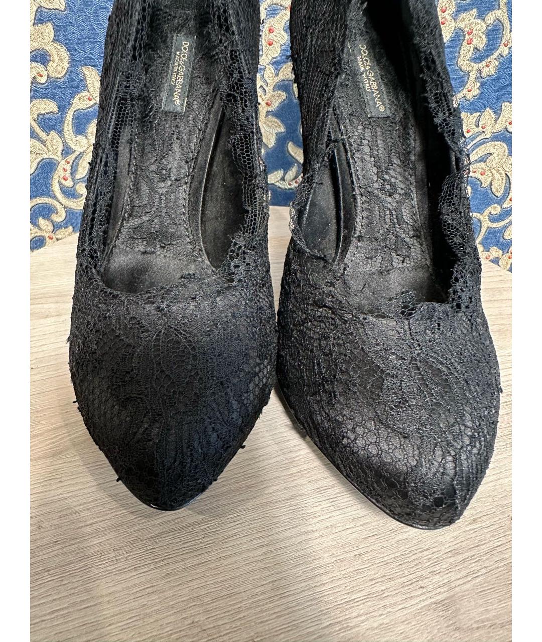 DOLCE&GABBANA Черные текстильные туфли, фото 7