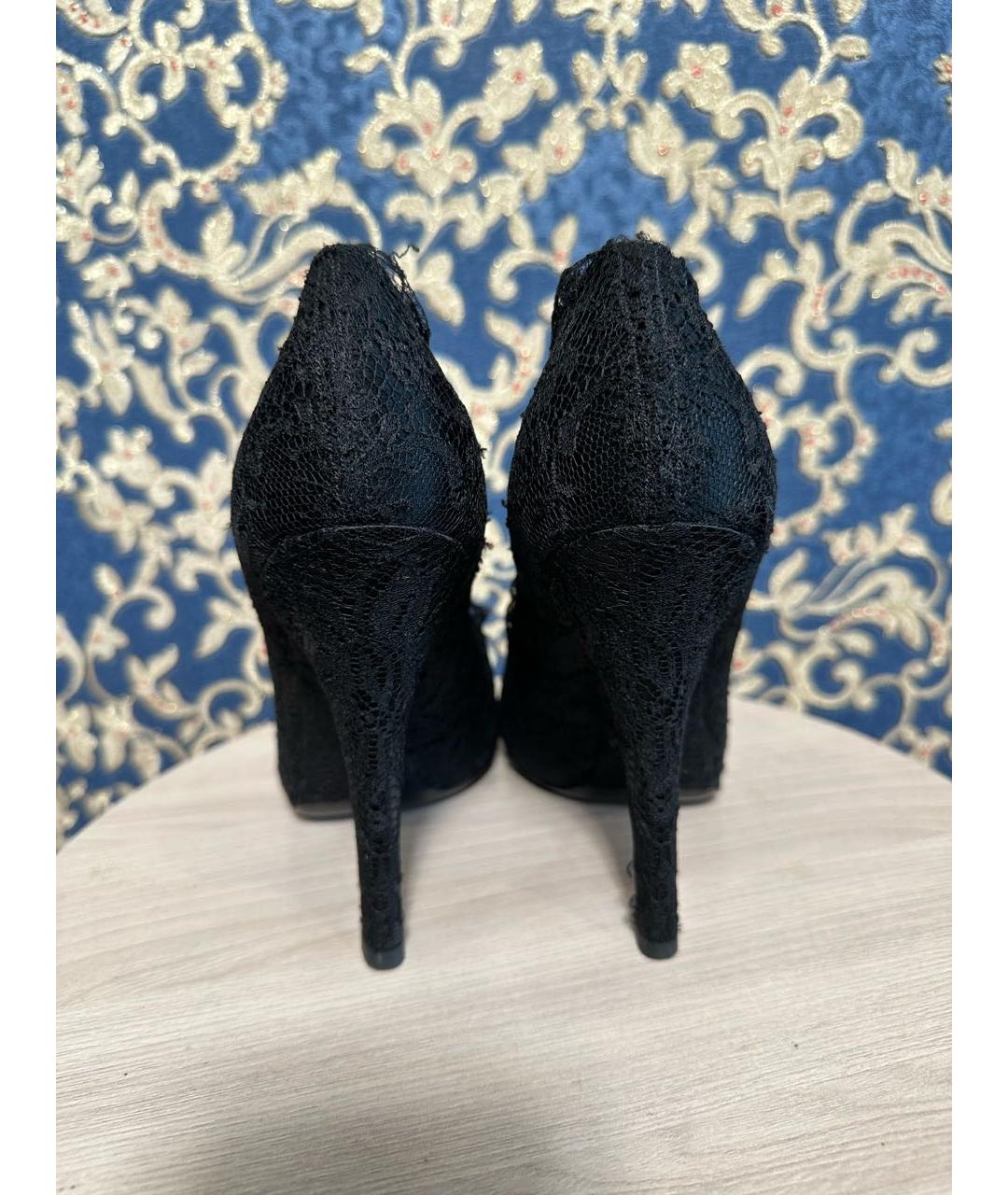 DOLCE&GABBANA Черные текстильные туфли, фото 4