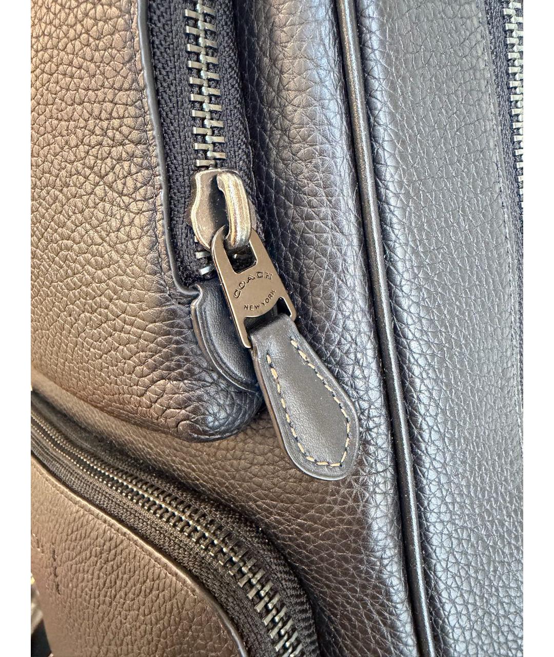 COACH Черный кожаный рюкзак, фото 5