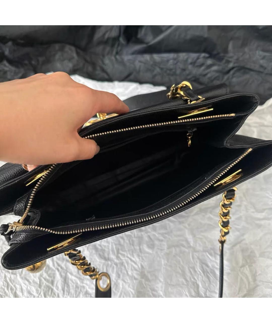 CHANEL Черная кожаная сумка через плечо, фото 5