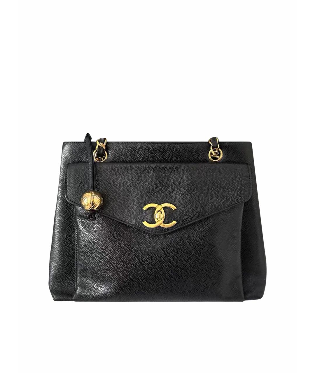 CHANEL Черная кожаная сумка через плечо, фото 1