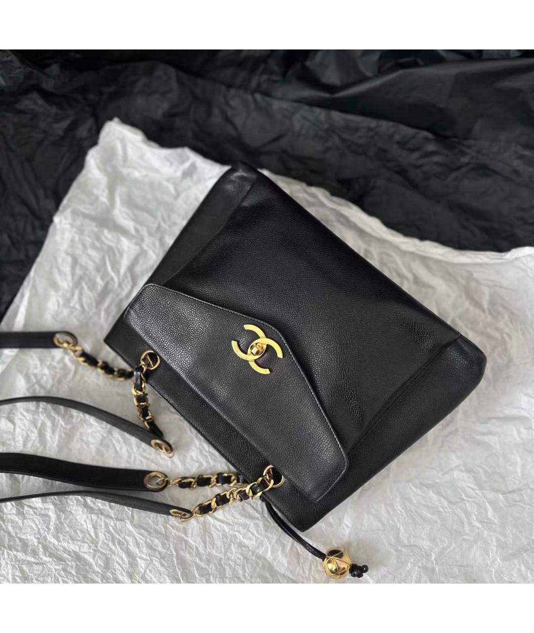 CHANEL Черная кожаная сумка через плечо, фото 2