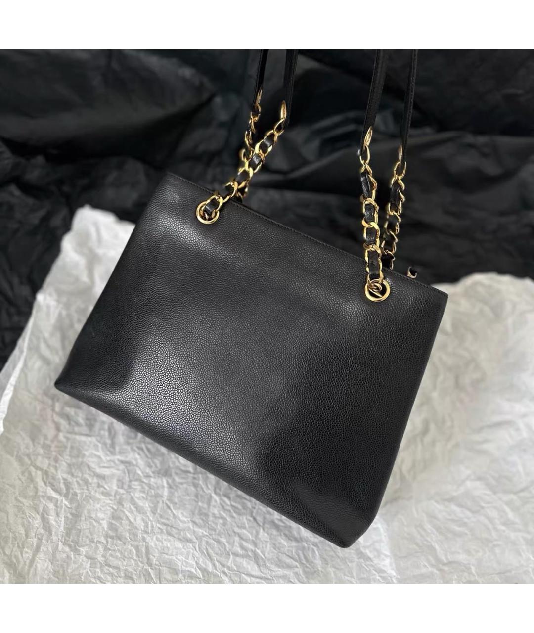 CHANEL Черная кожаная сумка через плечо, фото 3