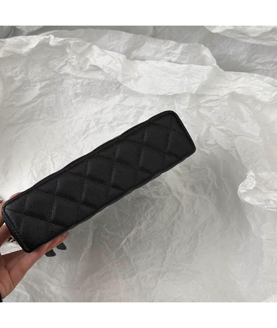 CHANEL Черная кожаная сумка через плечо, фото 6