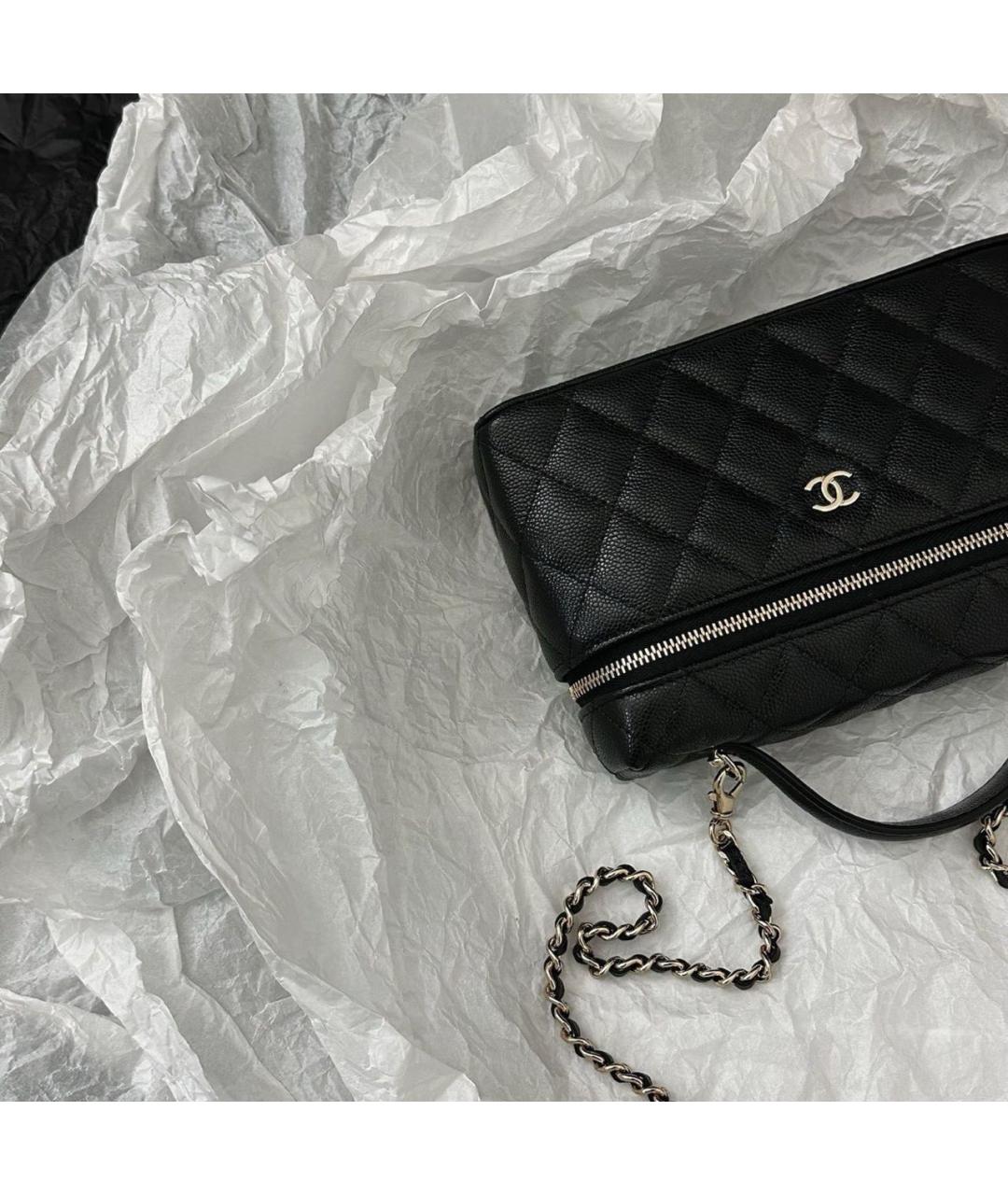 CHANEL Черная кожаная сумка через плечо, фото 4