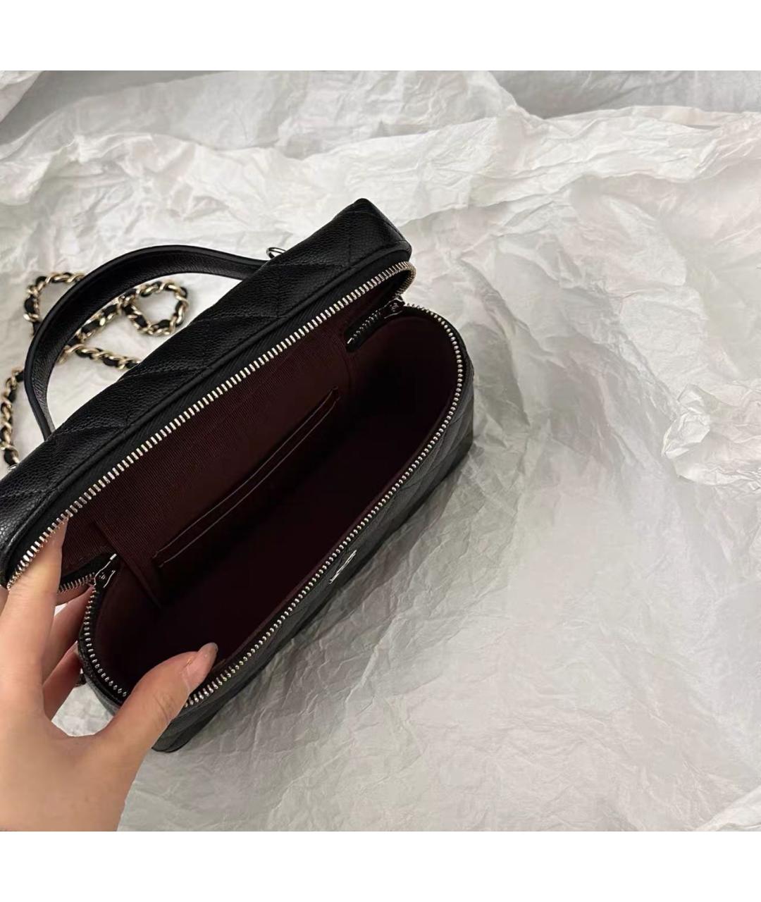 CHANEL Черная кожаная сумка через плечо, фото 7