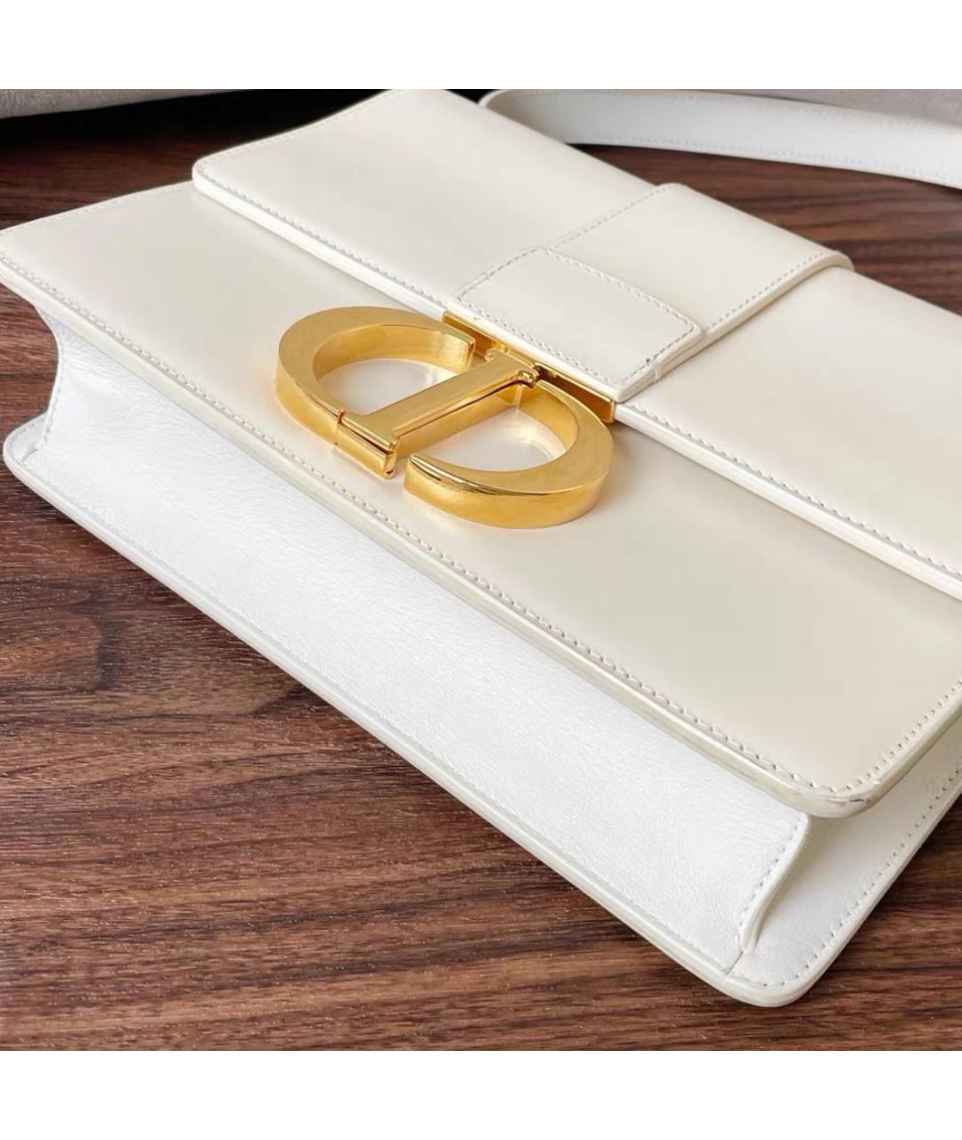 CHRISTIAN DIOR Белая кожаная сумка через плечо, фото 4