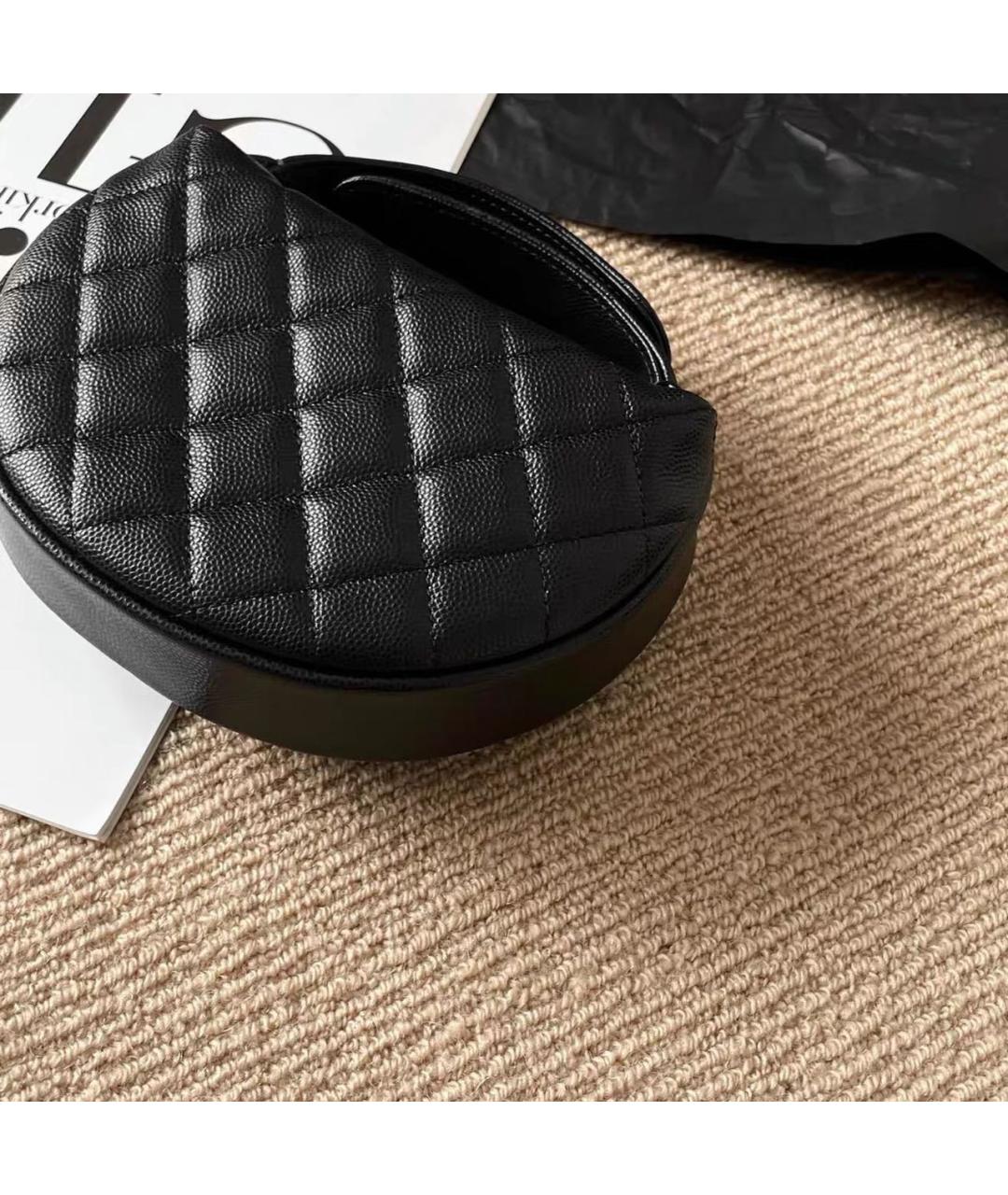 CHANEL Черная кожаная сумка с короткими ручками, фото 4