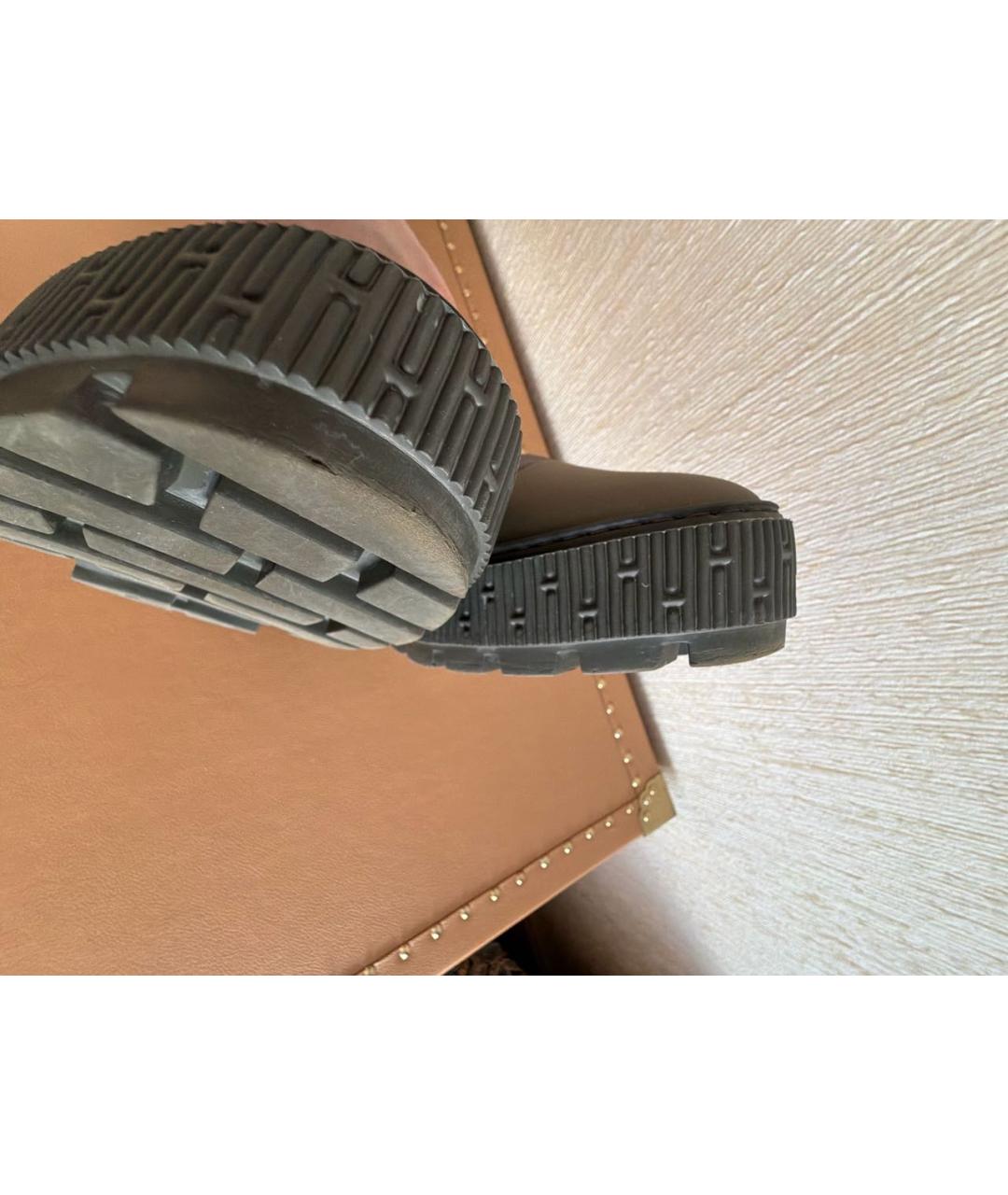 HERMES Хаки синтетические высокие ботинки, фото 5