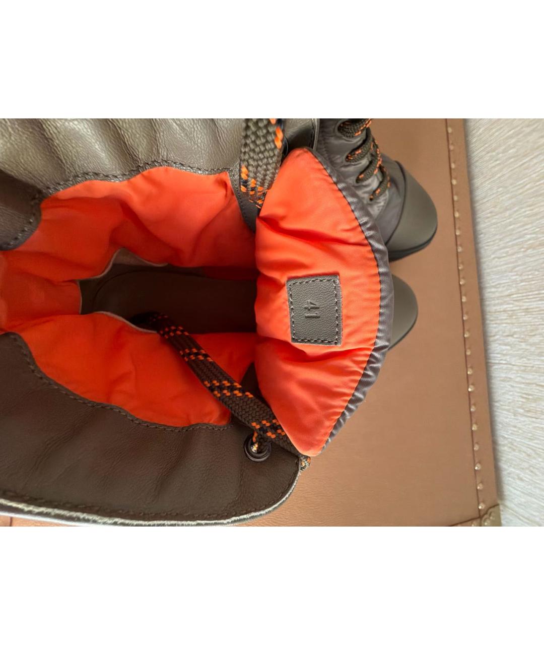 HERMES Хаки синтетические высокие ботинки, фото 7