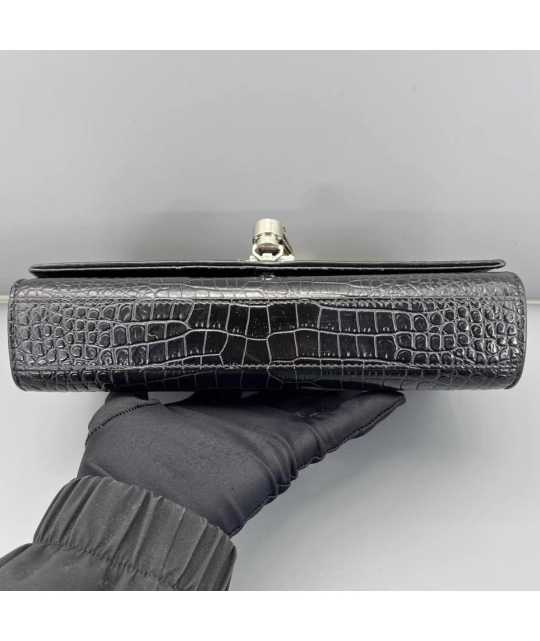 SAINT LAURENT Черная кожаная сумка через плечо, фото 3