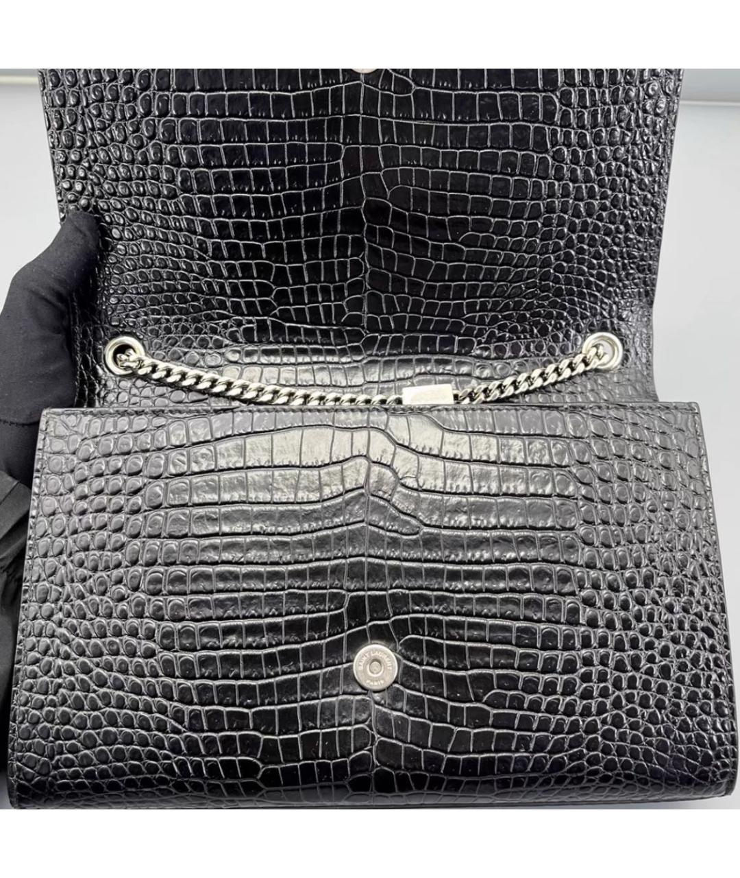 SAINT LAURENT Черная кожаная сумка через плечо, фото 5