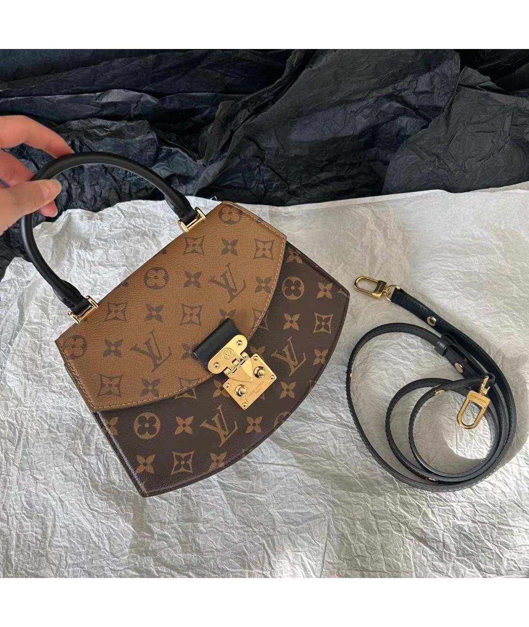 LOUIS VUITTON Коричневая сумка с короткими ручками, фото 8