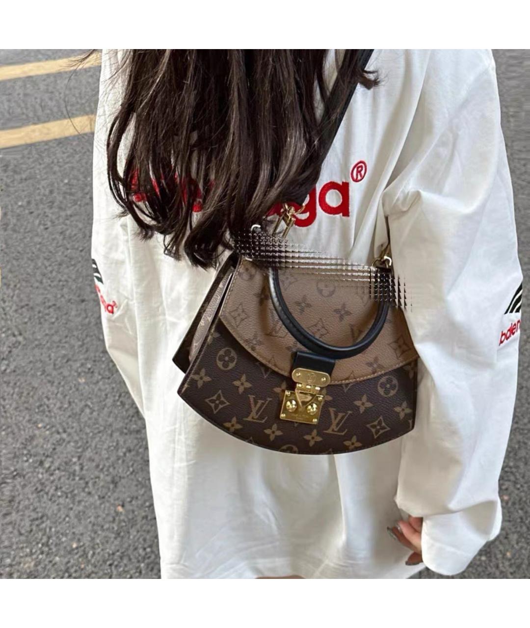 LOUIS VUITTON Коричневая сумка с короткими ручками, фото 7