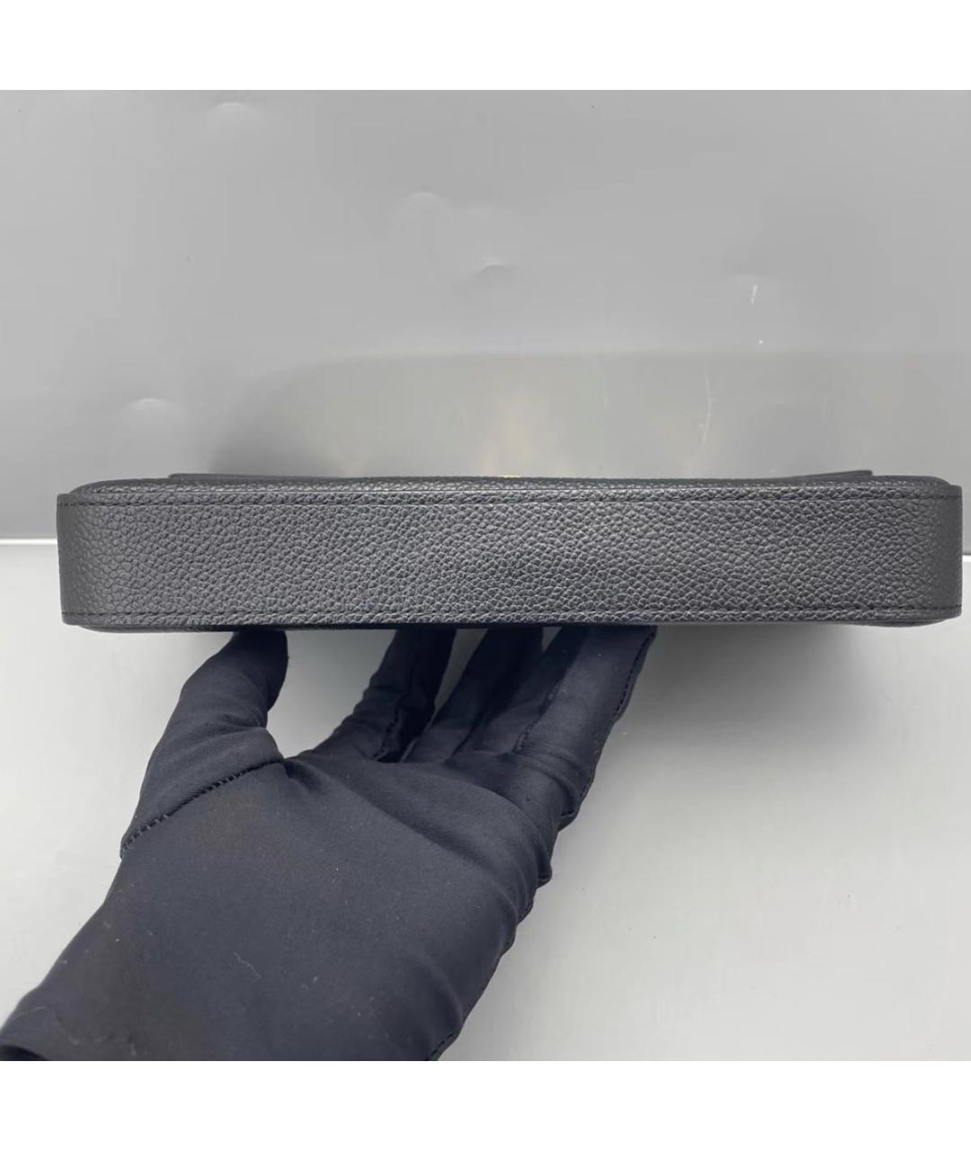 LOUIS VUITTON Черная кожаная сумка через плечо, фото 4