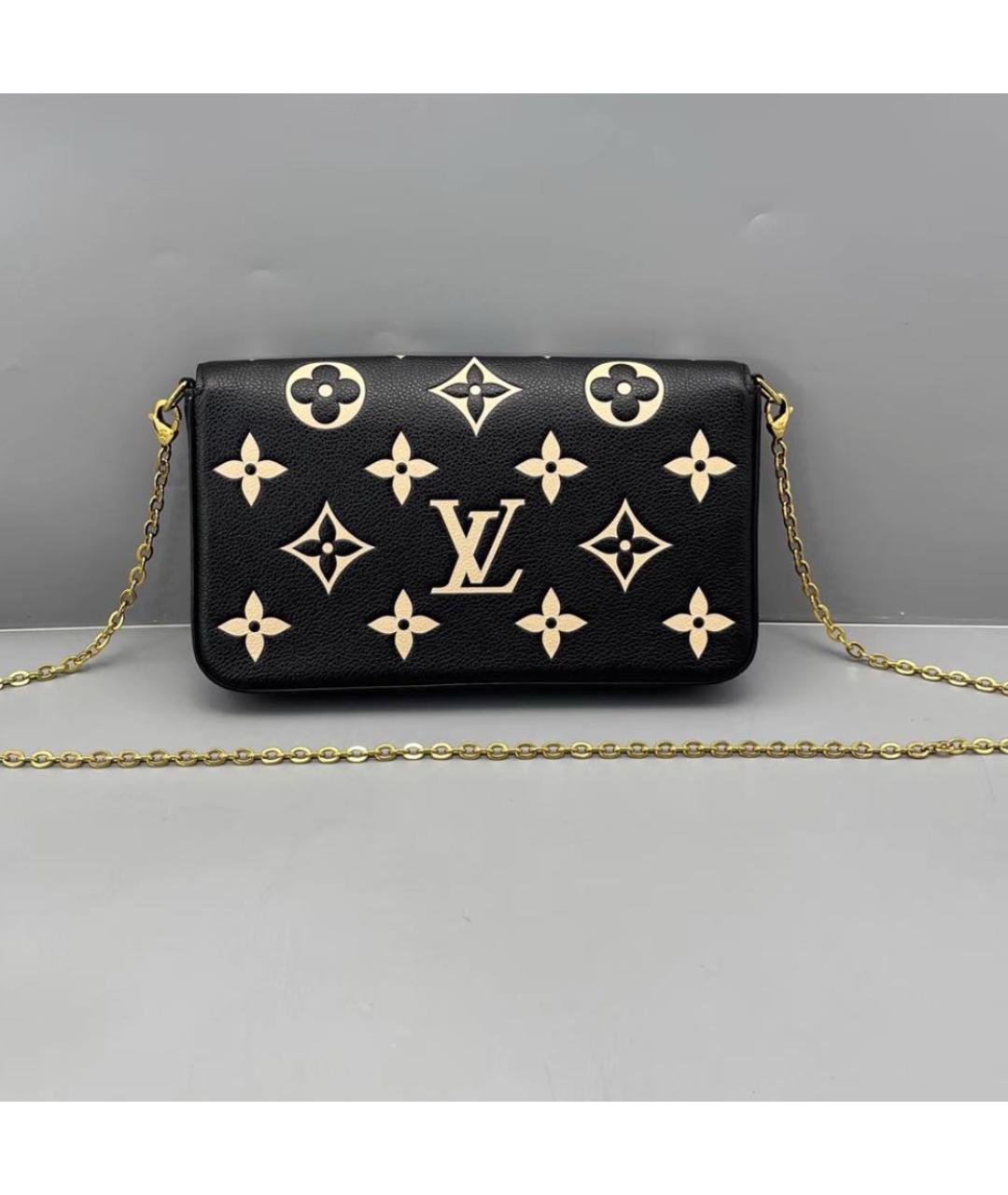 LOUIS VUITTON Черная кожаная сумка через плечо, фото 5