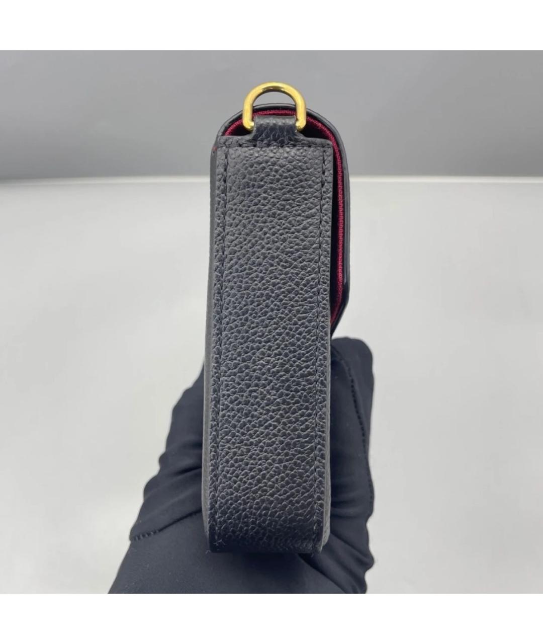 LOUIS VUITTON Черная кожаная сумка через плечо, фото 3