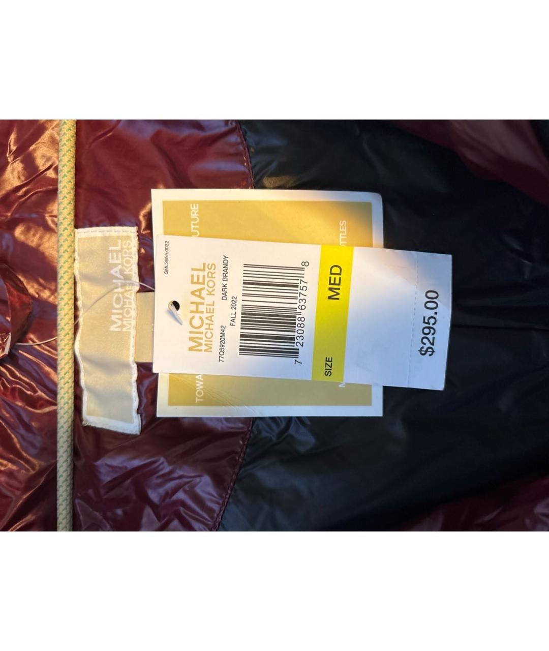 MICHAEL KORS Бордовая полиэстеровая куртка, фото 3